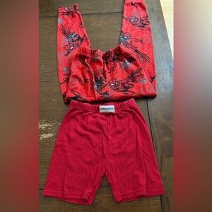 Boys Spider Man Pajama Pants & Red Mario Sleep Shorts Bundle, Size 10